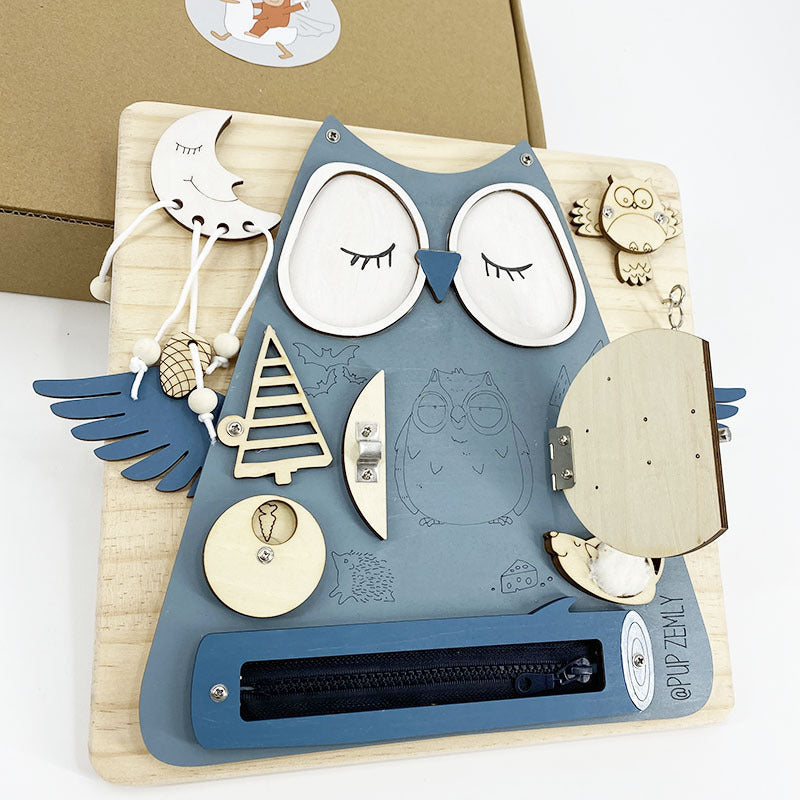 Busy Owl Wooden Board
