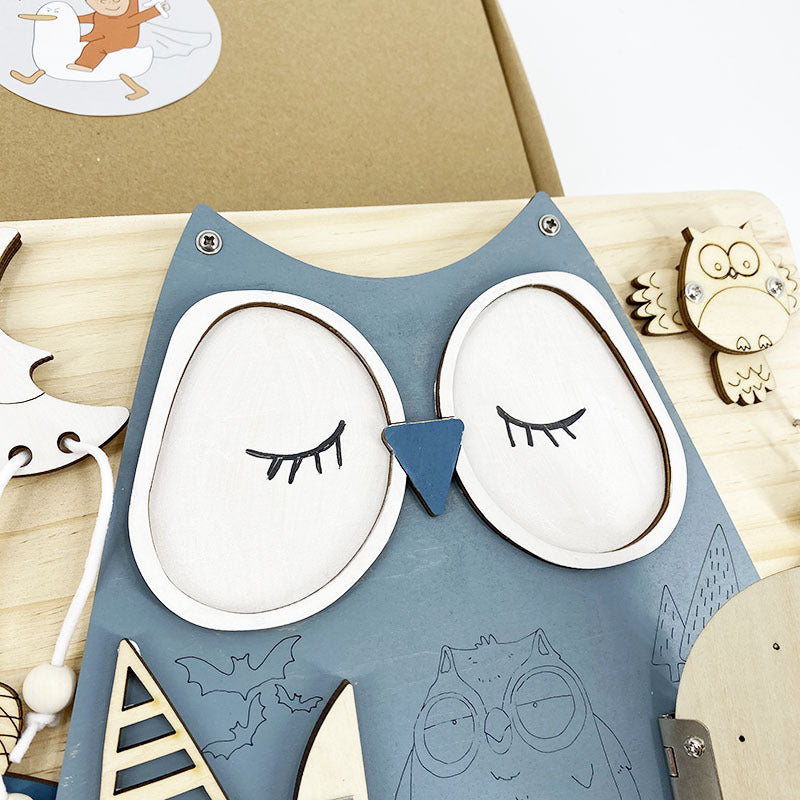 Busy Owl Wooden Board