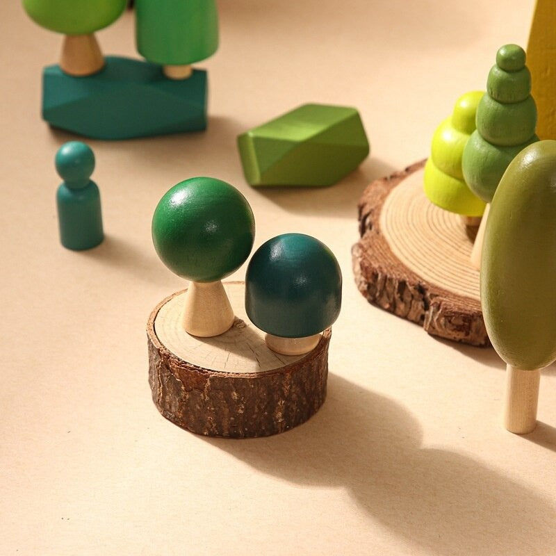 Montessori Forest Wooden Blocks Set
