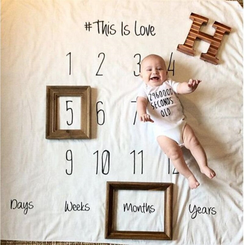 "This is Love" baby Monthly Growth Milestone Blanket