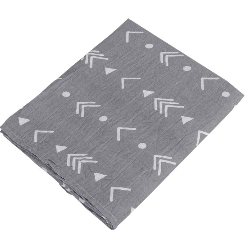 Grey Breathable Muslin baby blanket for swaddling or stroller