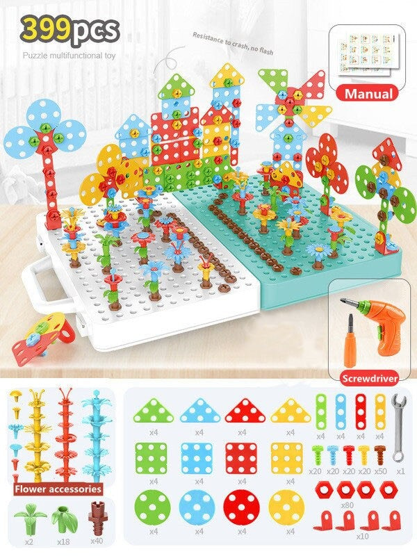 Electric Drill and bolts set for kids. A great educational building game that develops imagination in kids.