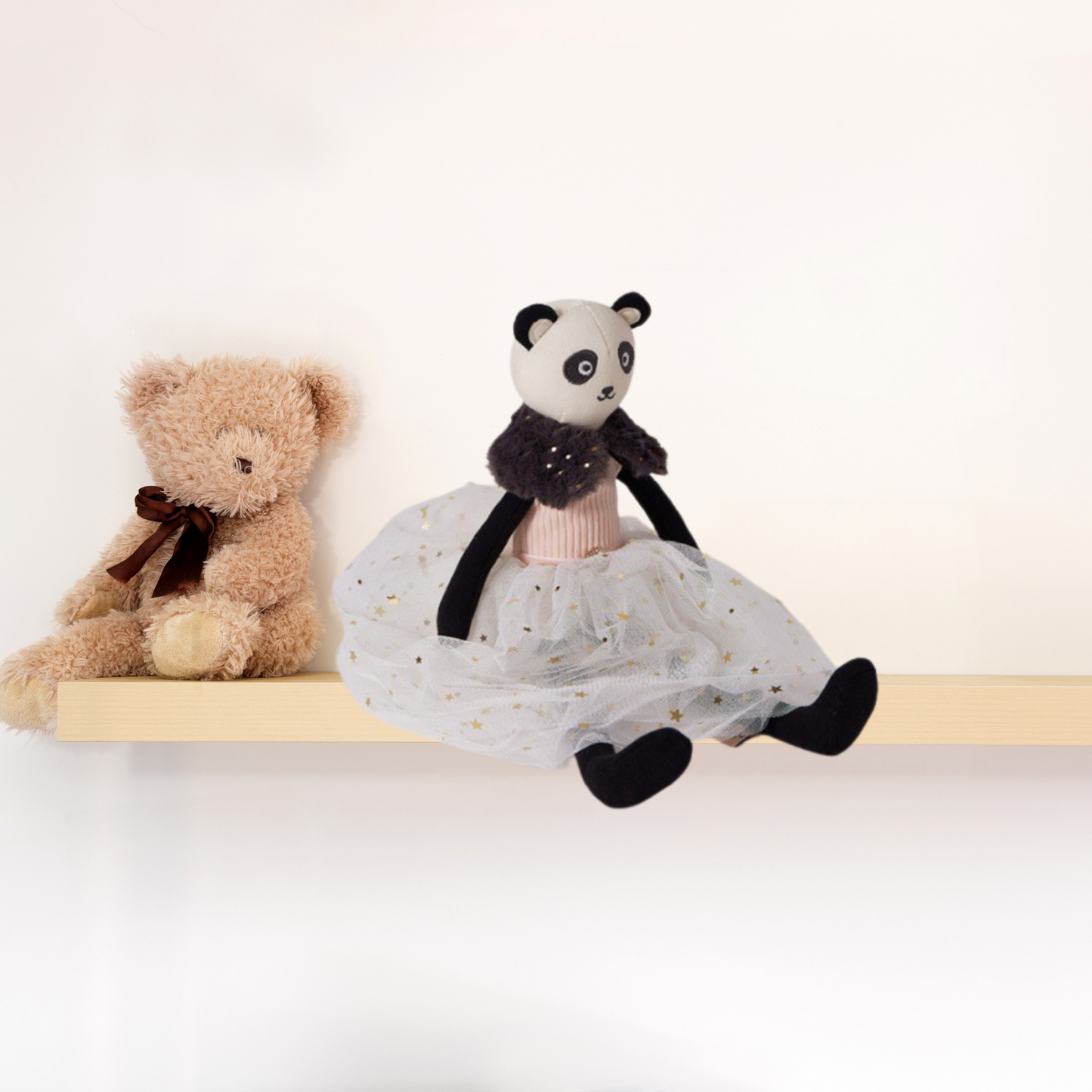 Large Plush panda bear Doll with fancy dress