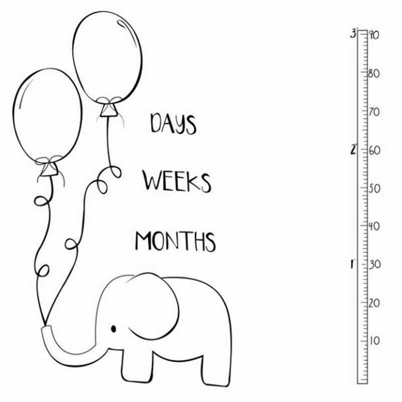Elephant with balloons baby Monthly Growth Milestone Blanket