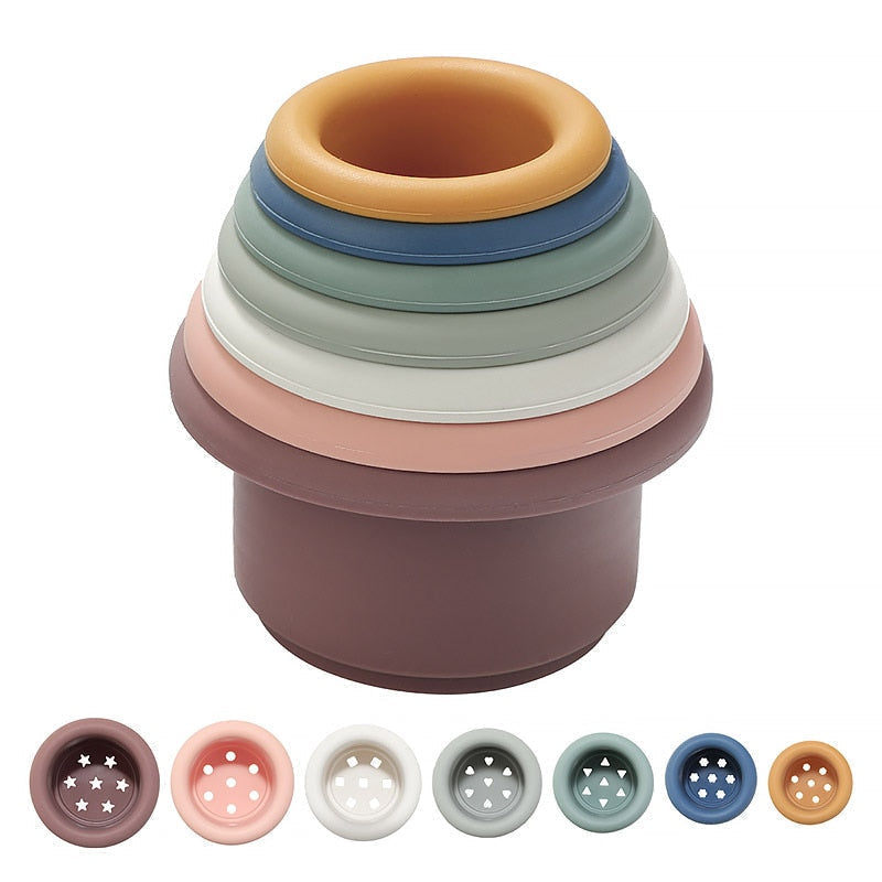 BPA free Silicone Stackable Bowls toy set