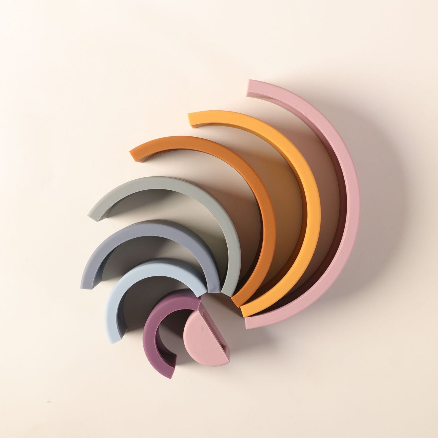 Soft colors 8 pcs stacking wooden rainbow