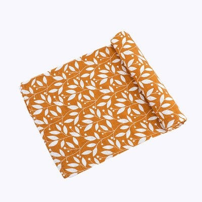 Mastard leaf Breathable Muslin baby blanket for swaddling or stroller