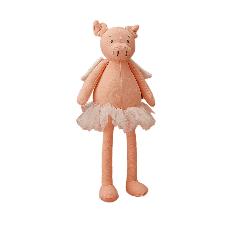 Large Plush Flying Pig Ballerina Doll