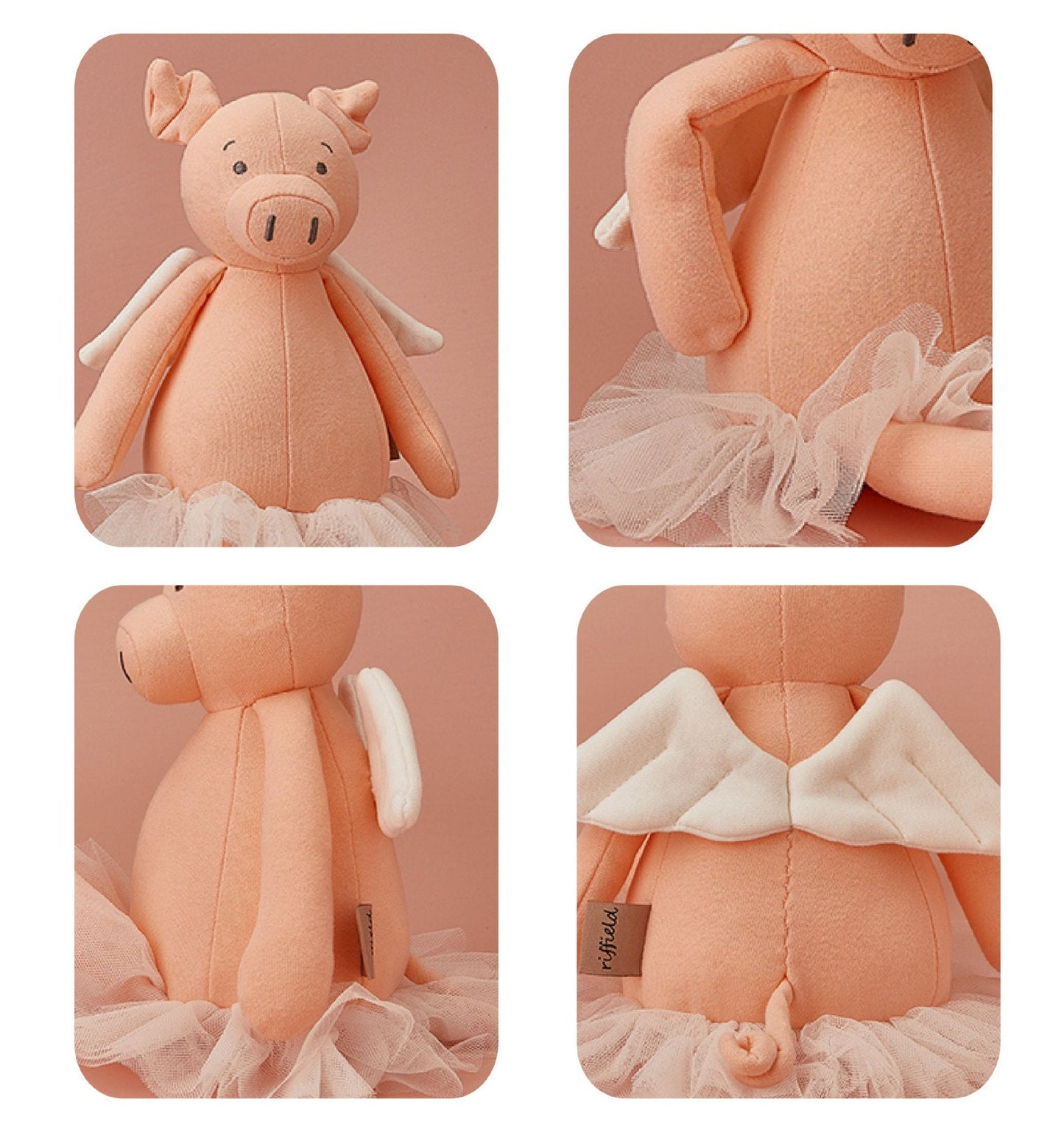 Large Plush Flying Pig Ballerina Doll