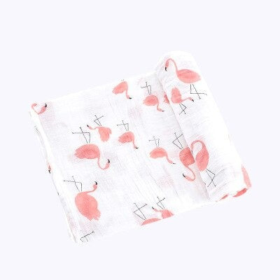 Flamingo Breathable Muslin baby blanket for swaddling or stroller