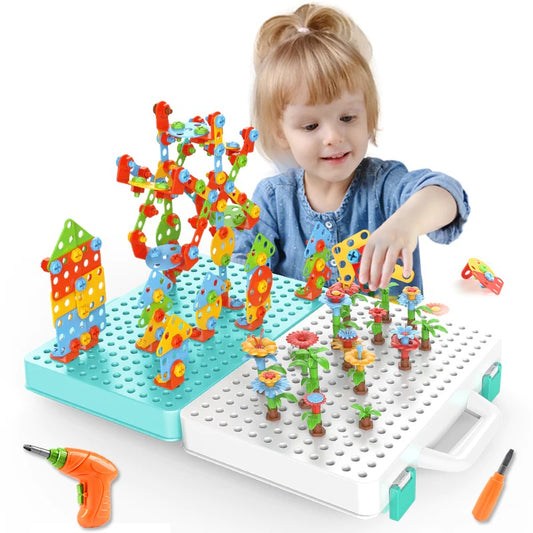 Electric Drill and bolts set for kids. A great educational building game that develops imagination in kids.