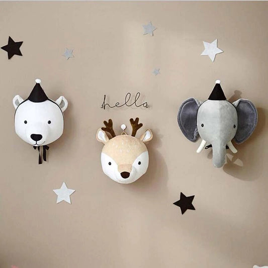 Nordic Style Wall Mounted Animals for KIds Bedroom /Playroom /Nursery